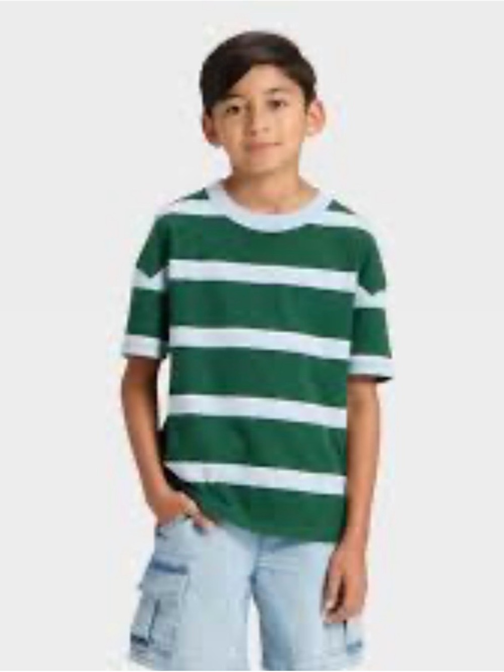 Cat & Jack NWT Green & White Striped Kids T-Shirt